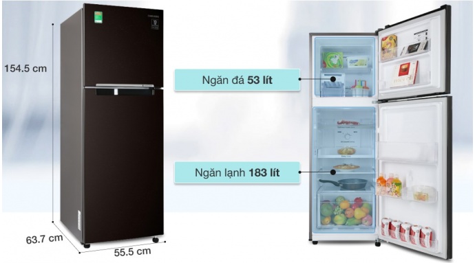 Tủ lạnh Samsung Inverter 236 lít RT22M4032BY/SV