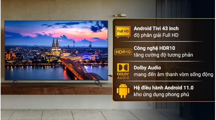 Android Tivi Aqua FHD 43 inch AQT43K800FG