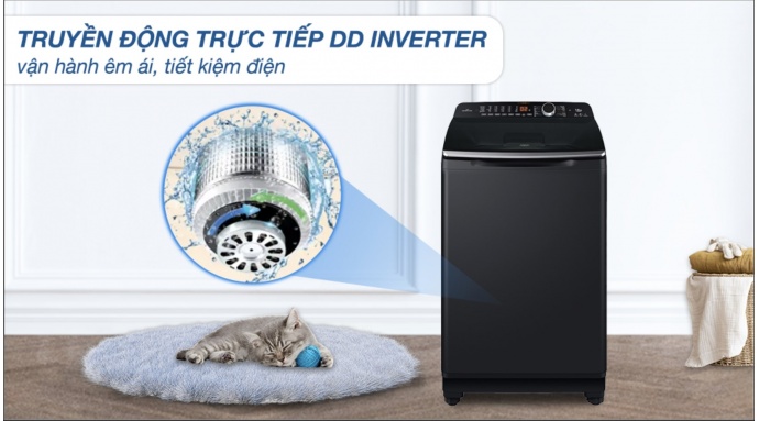 Máy giặt Aqua Inverter 12 kg AQW-DR120HT BK