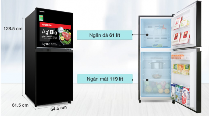 Tủ lạnh Toshiba Inverter 180 lít GR-B22VU UKG