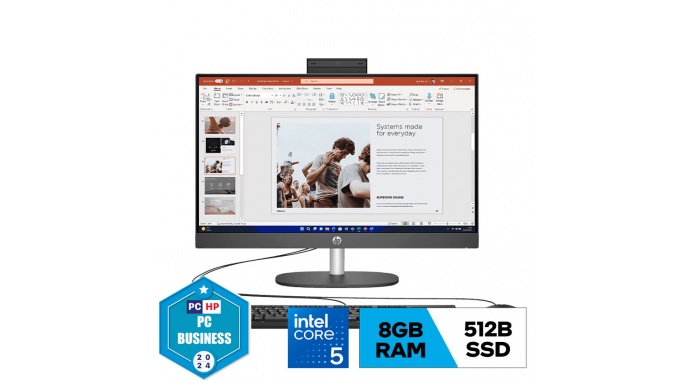 PC HP ProOne 240 G10 AIO (9H0B2PT) (i5-1335U/8G/512GSSD/23.8FHD/IPS/WL/BT/KB/M/W11SL/ĐEN)