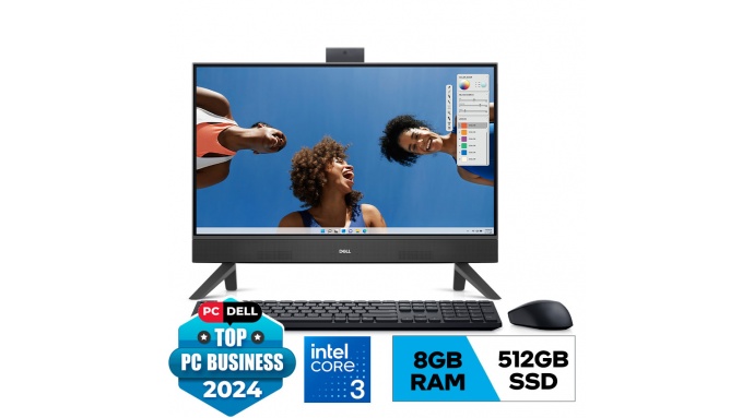 PC Dell AIO Inspiron 5430 (Core 3 100U/8GB/512GB SSD/23.8FHD/WL+BT/KB+M/Win 11H/Office/Đen) (42INAIO543001)