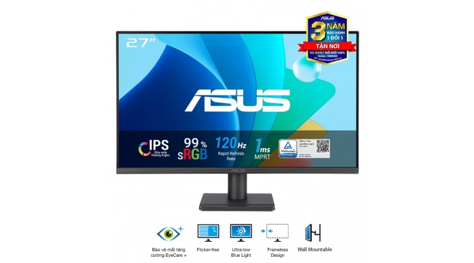 Màn hình ASUS VA279HG (27 inch/FHD/IPS/120Hz/1ms)