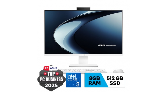 PC All in one Asus V440VAK-WPC163W (i3 1315U/8GD5/512G/23.8 FHD/CAM/MIC/WiFi6/BT5/WL_KB/WL_M/W11H/2Y-OS/TRẮNG)