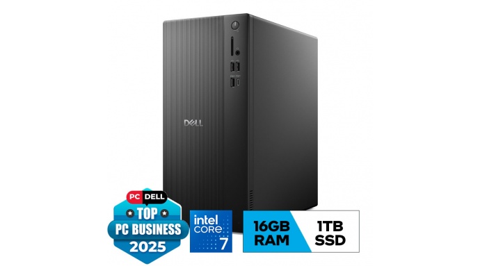 PC Dell Tower ECT1250 (i7 14700 1*16GB RAM DDR5/1TB SSD/WL+BT/Keyboard Copilot AI+Mouse/180W PSU/Win11) (TFPC82)