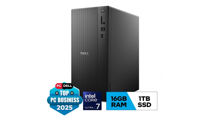 PC Dell Tower ECT1250 (Ultra 7-265 /1*16GB RAM DDR5/1TB SSD/WL+BT/Keyboard Copilot AI+Mouse/180W PSU/Win11) (42TOWEULTRA-01)