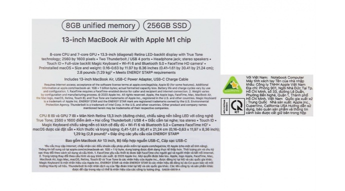 Laptop MacBook Air 13 inch M1 8GB/256GB (MGN63SA/A)