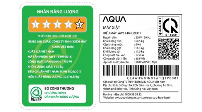 Máy giặt Aqua Inverter 11 kg AW11-B4959U1K(B)