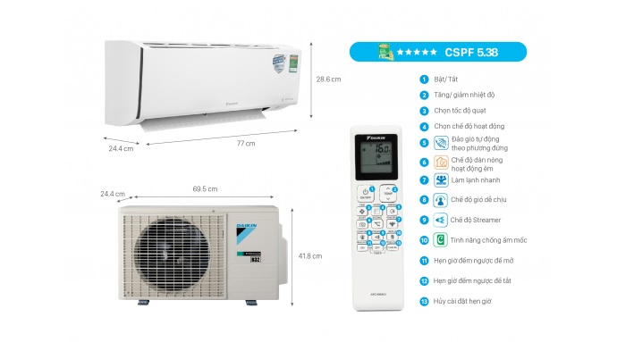 MÁY LẠNH DAIKIN 1.0 HP INVERTER FTKF25XVMV
