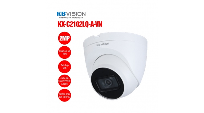 Camera dome HD Analog 2MP KBVISION KX-C2102LQ-A-VN