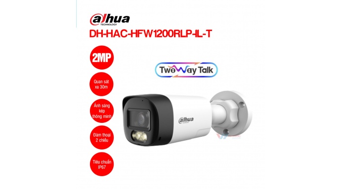 Camera HDCVI 2MP Dahua DH-HAC-HFW1200RLP-IL-T