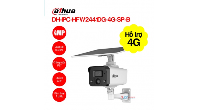 Camera IP 4G 4MP DAHUA DH-IPC-HFW2441DG-4G-SP-B