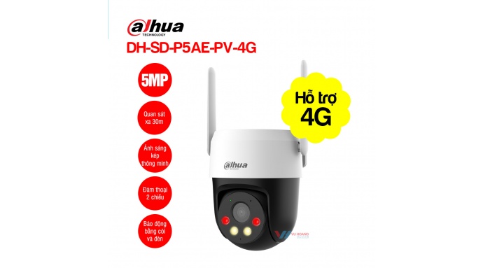 Camera IP 4G 5MP DAHUA DH-SD-P5AE-PV-4G