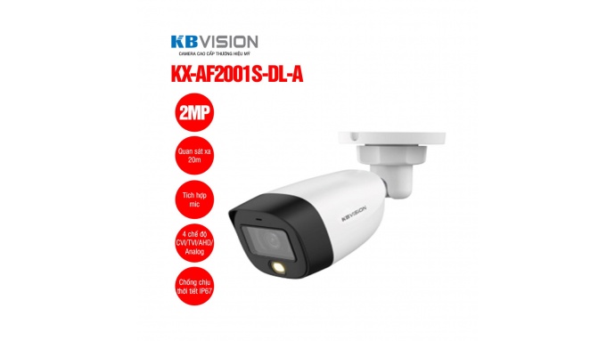 Camera thân HD Analog 2MP KBVISION KX-AF2001S-DL-A