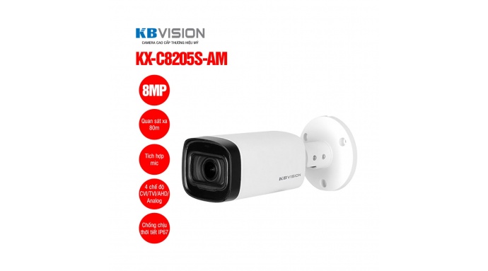 Camera thân HD Analog 8MP KBVISION KX-C8205S-AM