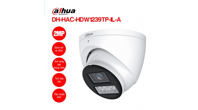 Camera HDCVI 2MP DAHUA DH-HAC-HDW1239TP-IL-A