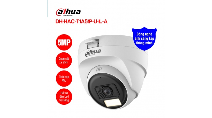 Camera HDCVI 5MP DAHUA DH-HAC-T1A51P-U-IL-A
