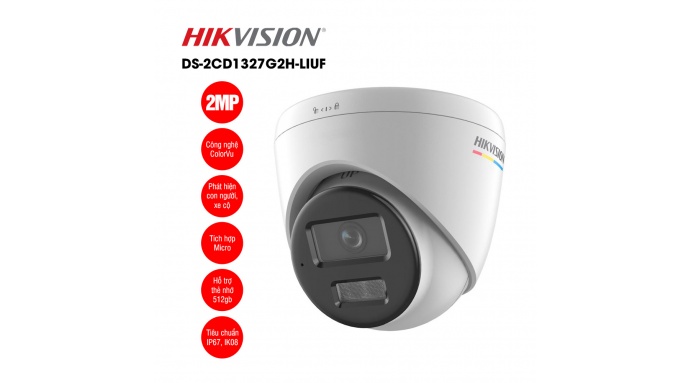 Camera IP 2MP bán cầu HIKVISION DS-2CD1327G2H-LIUF