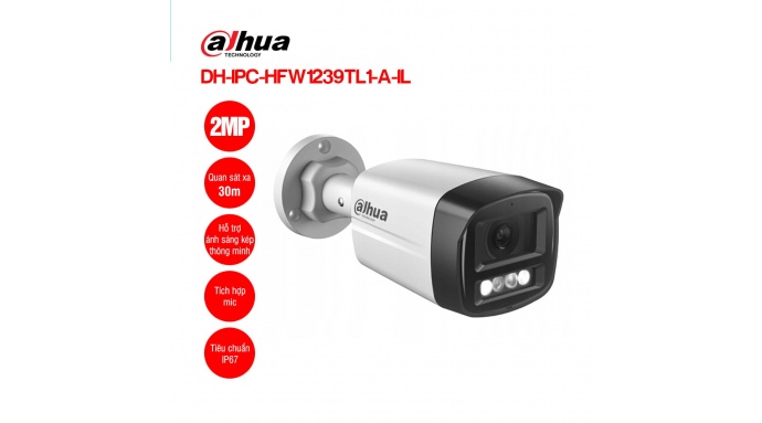 Camera IP 2MP DAHUA DH-IPC-HFW1239TL1-A-IL có mic