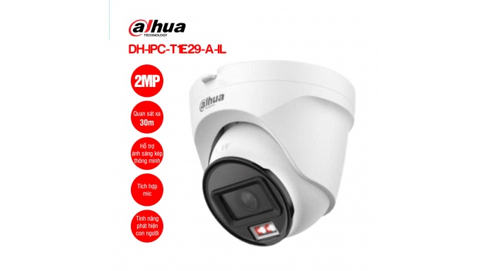 Camera IP 2MP Dome DAHUA DH-IPC-T1E29-A-IL