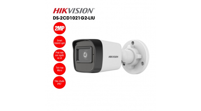 Camera IP 2MP thân trụ HIKVISION DS-2CD1021G2-LIU