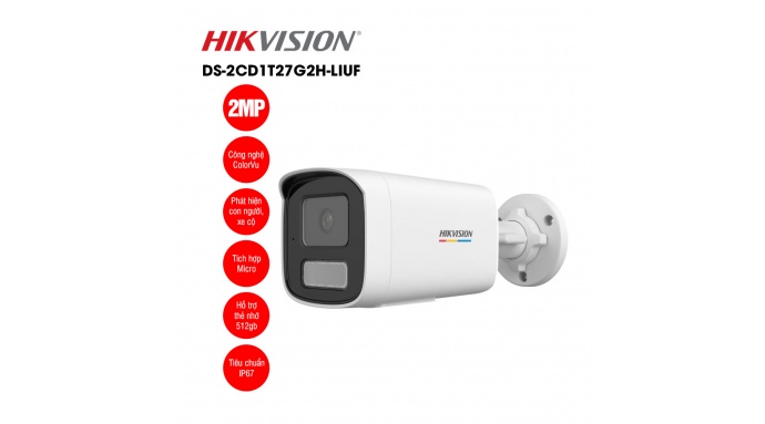 Camera IP 2MP thân trụ HIKVISION DS-2CD1T27G2H-LIUF