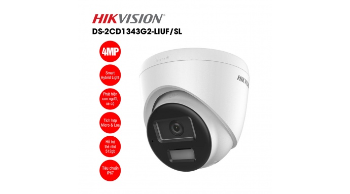 Camera IP 4MP bán cầu HIKVISION DS-2CD1343G2-LIUF/SL