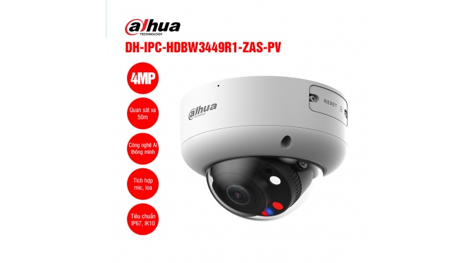 Camera IP 4MP DAHUA DH-IPC-HDBW3449R1-ZAS-PV