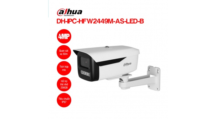 Camera IP 4MP DAHUA DH-IPC-HFW2449M-AS-LED-B