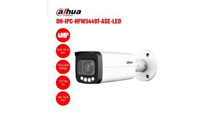Camera IP 4MP DAHUA DH-IPC-HFW5449T-ASE-LED