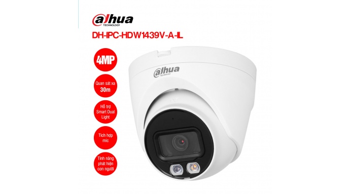 Camera IP 4MP Dome DAHUA DH-IPC-HDW1439V-A-IL