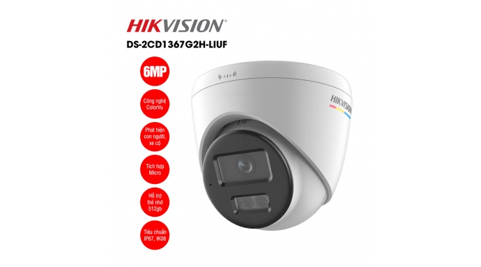 Camera IP 6MP bán cầu HIKVISION DS-2CD1367G2H-LIUF