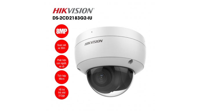 Camera IP bán cầu 8MP HIKVISION DS-2CD2183G2-IU