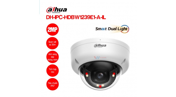 Camera IP Dome 2MP DAHUA DH-IPC-HDBW1239E1-A-IL