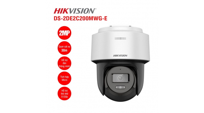 Camera IP Mini PT Smart Hybird Light 2MP HIKVISION DS-2DE2C200MWG-E