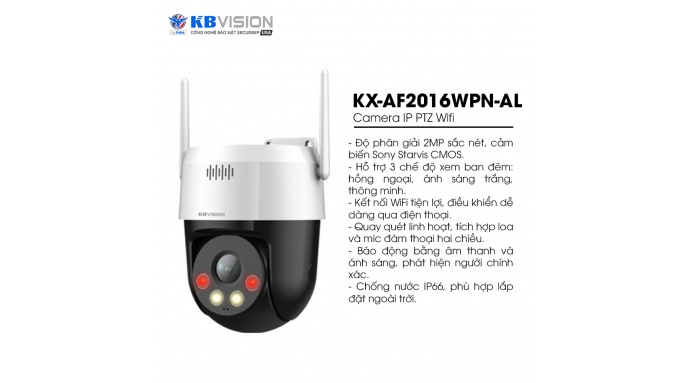 Camera IP PTZ Wifi 2MP KBVISION KX-AF2016WPN-AL