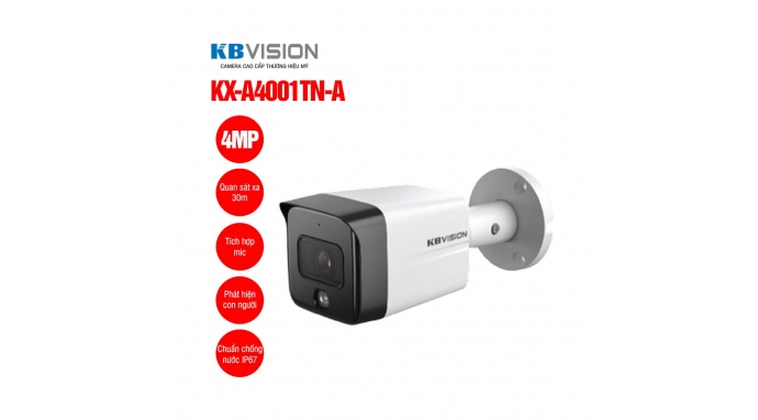 Camera IP thân trụ 4MP KBVISION KX-A4001TN-A