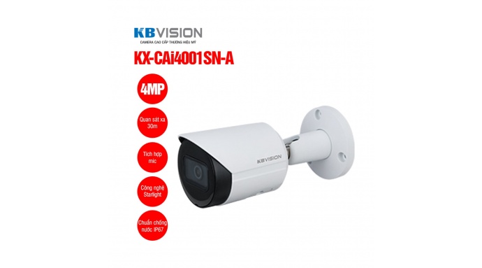 Camera IP thân trụ 4MP KBVISION KX-CAi4001SN-A