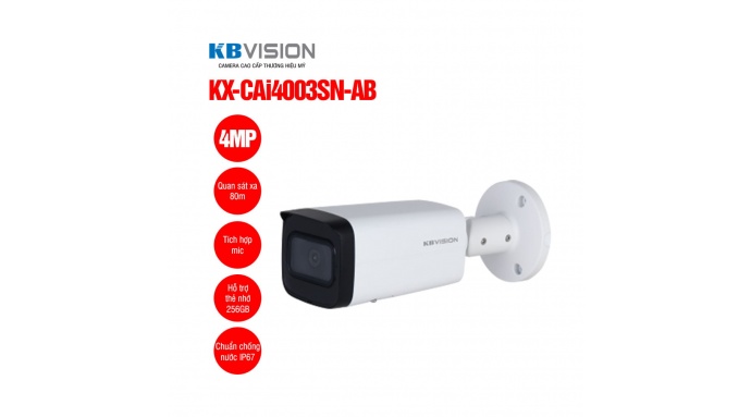 Camera IP thân trụ 4MP KBVISION KX-CAi4003SN-AB