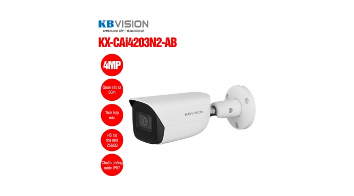Camera IP thân trụ 4MP KBVISION KX-CAi4203N2-AB