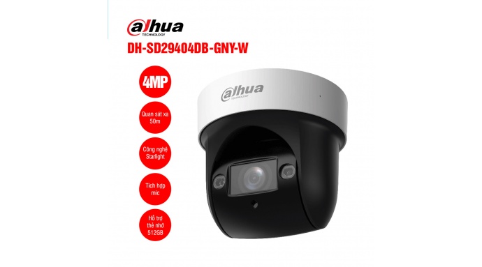 Camera Speed Dome Wifi 4MP DAHUA DH-SD29404DB-GNY-W