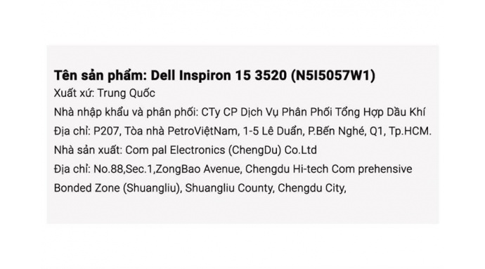 Laptop Dell Inspiron 15 3520 i5 1235U/16GB/512GB/120Hz/OfficeHS/Win11 (N5I5057W1)