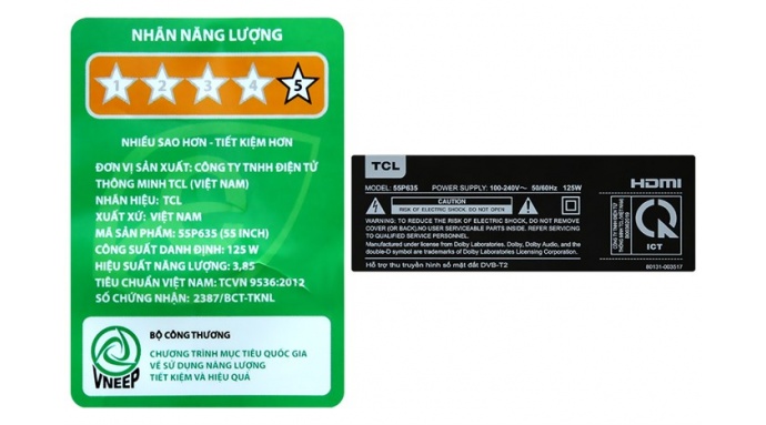 Google Tivi TCL AI 4K 55 inch 55P635