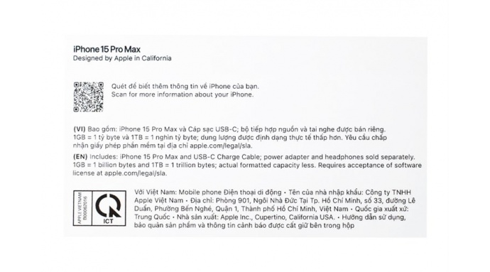 Điện thoại iPhone 15 Pro Max 256GB