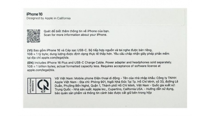 Điện thoại iPhone 16 128GB