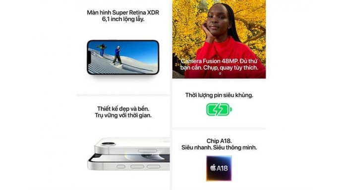 Điện thoại iPhone 16e 128GB