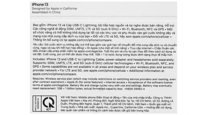 Điện thoại iPhone 13 128GB