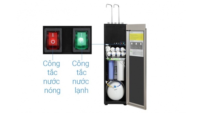 Máy lọc nước RO nóng nguội lạnh Hydrogen Kangaroo Sumire KG12A8 12 lõi