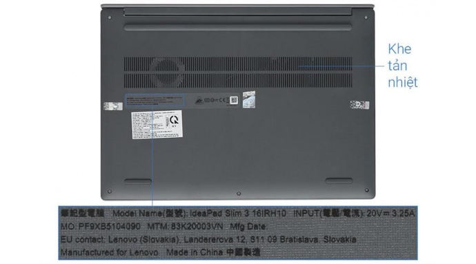 Laptop Lenovo Ideapad Slim 3 16IRH10 i5 13420H/24GB/512GB/Win11 (83K20003VN)