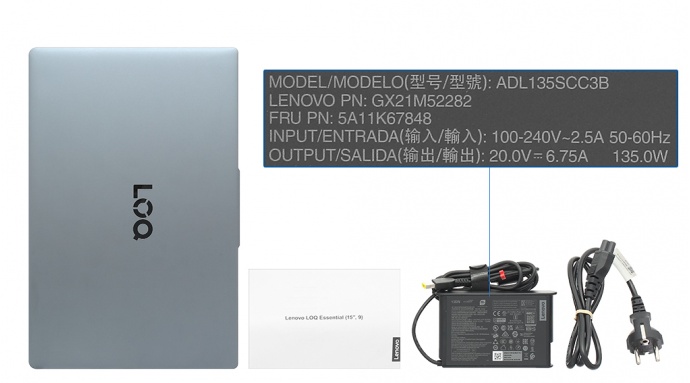 Laptop Lenovo Gaming LOQ Essential 15IAX9E i5 12450HX/16GB/512GB/4GB RTX2050/144Hz/Win11 (83LK000BVN)